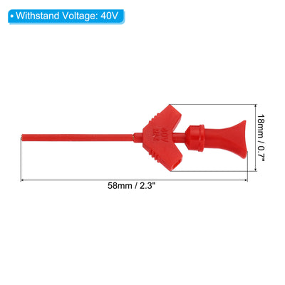 Harfington Test Hook Clips, 2 Pcs Multimeter Test Lead Extention Mini Hook for Multi-Meter, Electrical Experiment, Red Black