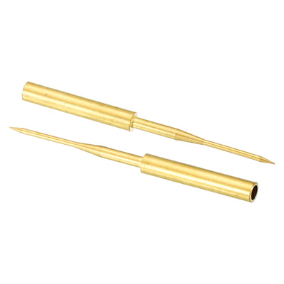 Harfington 1mm Test Probe Pins, 2 Pcs Copper Multimeter Test Lead Extention Sharp Probe Pin Needle for Electrical Circuit Test Measurement, Gold