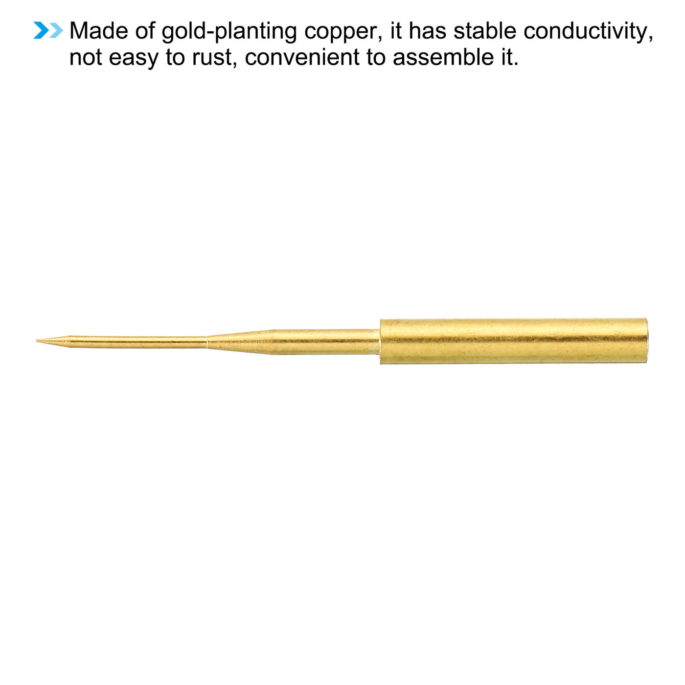 Harfington 1mm Test Probe Pins, 2 Pcs Copper Multimeter Test Lead Extention Sharp Probe Pin Needle for Electrical Circuit Test Measurement, Gold