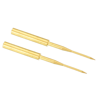 Harfington 1mm Test Probe Pins, 2 Pcs Copper Multimeter Test Lead Extention Sharp Probe Pin Needle for Electrical Circuit Test Measurement, Gold