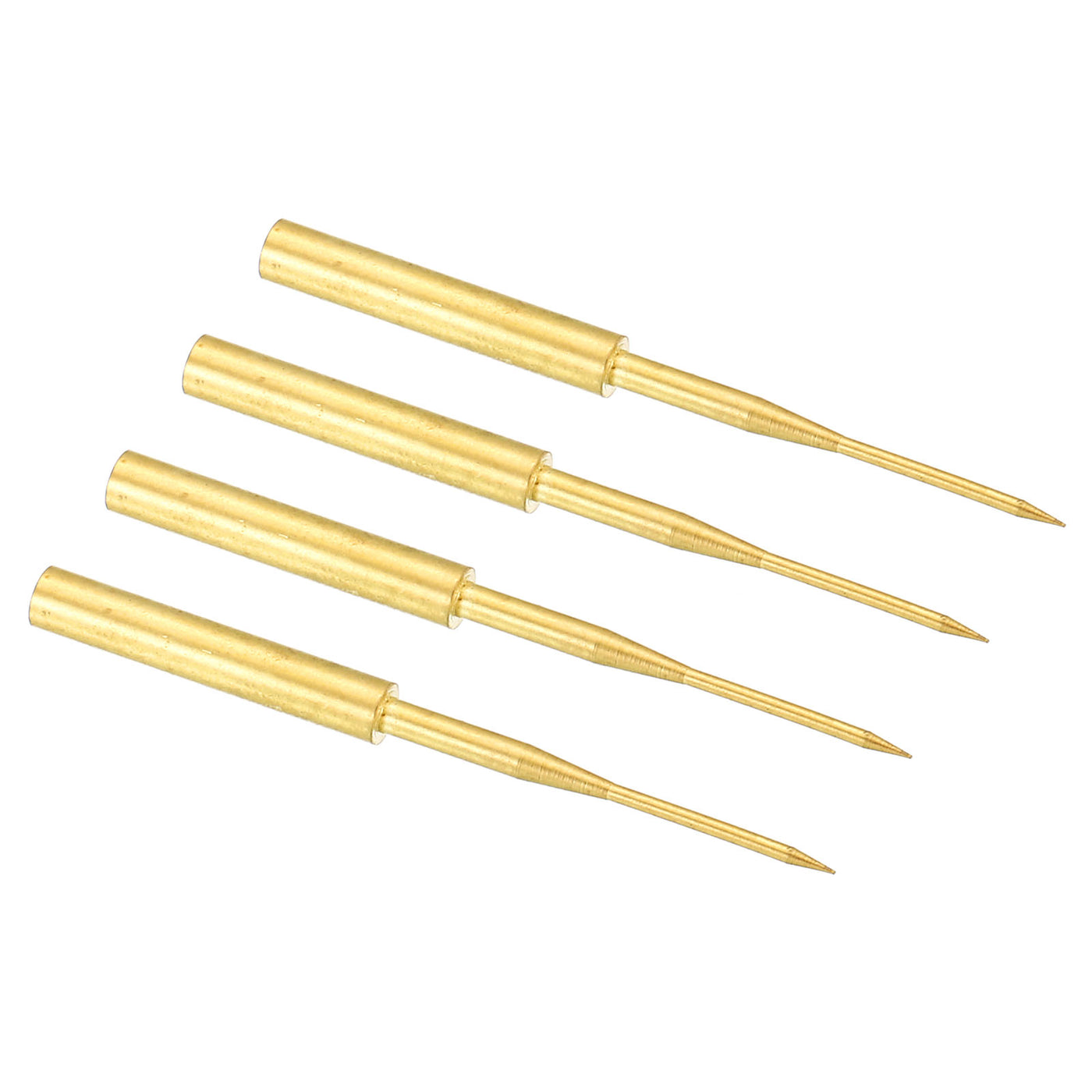 Harfington 1mm Test Probe Pins, 4 Pcs Copper Multimeter Test Lead Extention Sharp Probe Pin Needle for Electrical Circuit Test Measurement, Gold