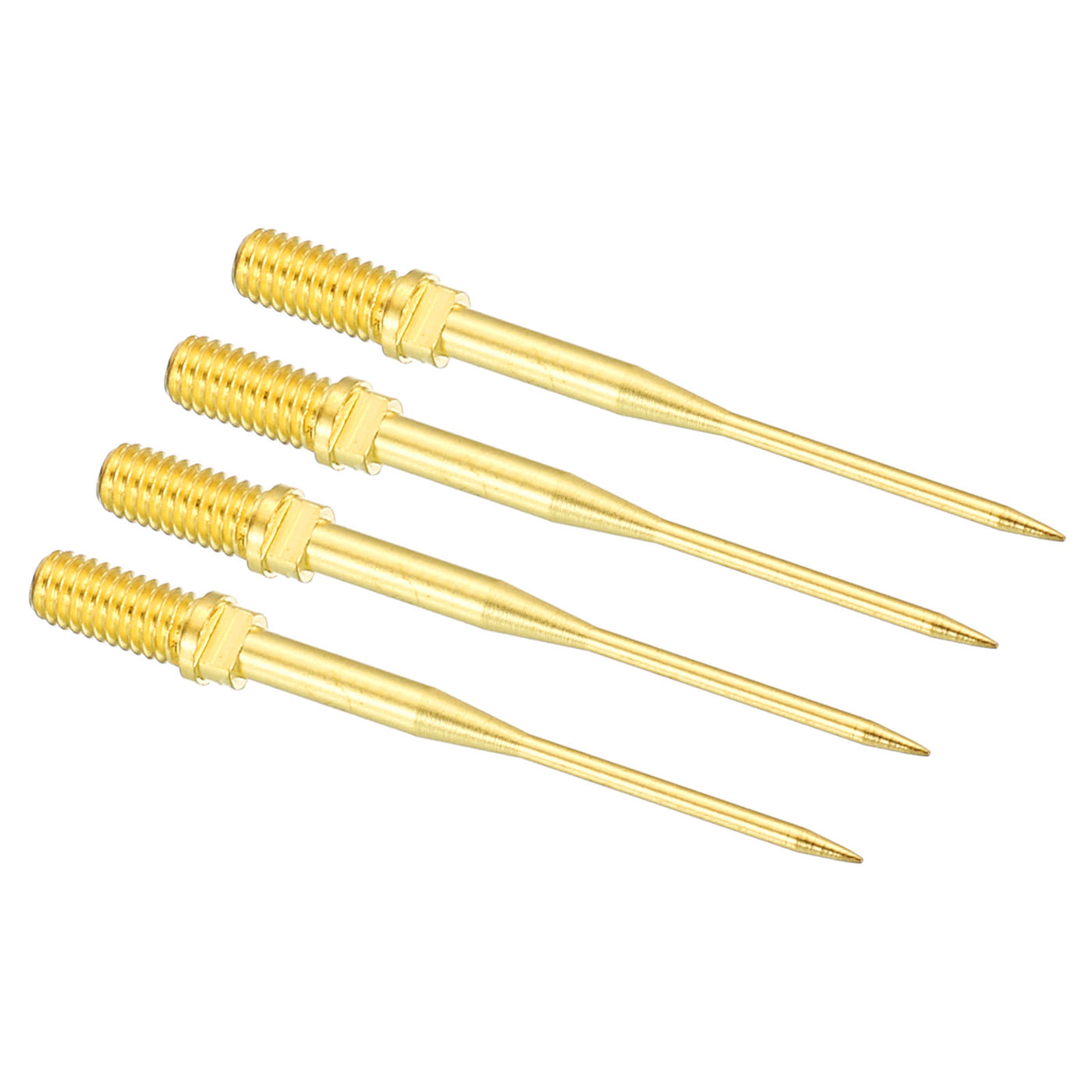 Harfington 1mm Test Probe Pins, 4 Pcs Copper Multimeter Test Lead Extention Sharp Probe Pin Tip Needle for Electrical Circuit Test Measurement, Gold