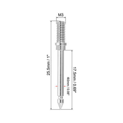 Harfington 2mm Test Probe Pins, 4 Pcs Copper Multimeter Test Lead Extention Probe Pin Tip Needle for Electrical Circuit Test Measurement, Silver