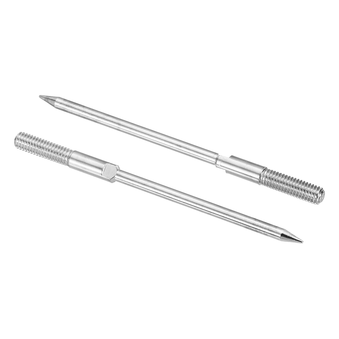 Harfington 2mm Test Probe Pins, 4 Pcs Copper Multimeter Test Lead Extention Long Probe Pin Tip Needle for Electrical Circuit Test Measurement, Silver