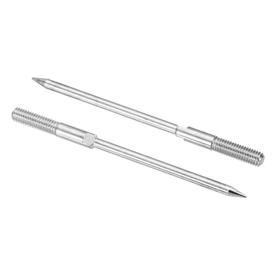 Harfington 2mm Test Probe Pins, 4 Pcs Copper Multimeter Test Lead Extention Long Probe Pin Tip Needle for Electrical Circuit Test Measurement, Silver