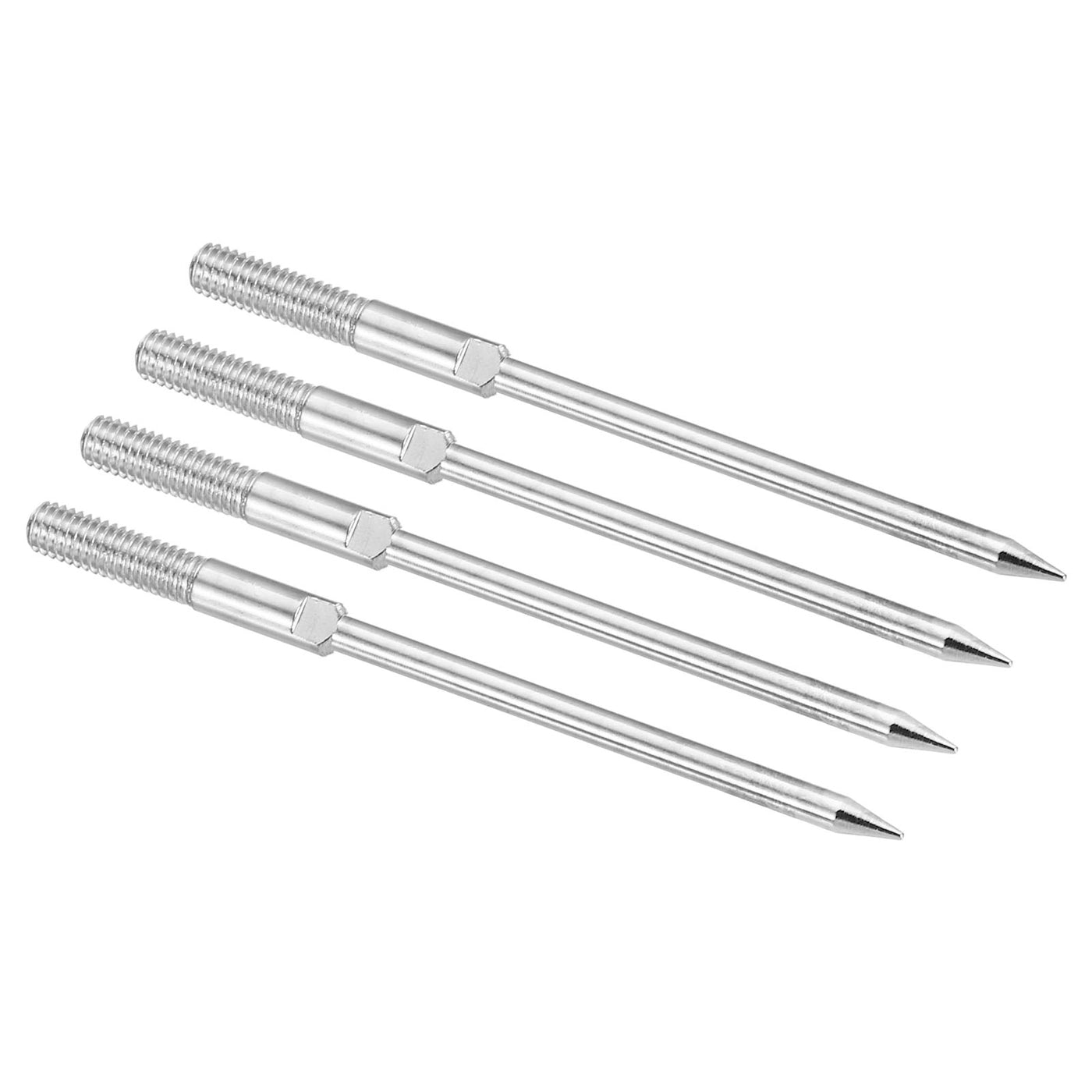 Harfington 2mm Test Probe Pins, 4 Pcs Copper Multimeter Test Lead Extention Long Probe Pin Tip Needle for Electrical Circuit Test Measurement, Silver