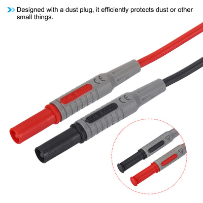 Harfington Multimeter Test Lead, 1000V/15A 4mm Banana Plug Male to Male Flexible Cable Line Wire for Electrical Testing Measurement, Black Red