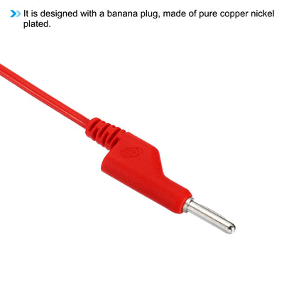 Harfington 1M Banana Plug to Banana Plug Test Leads, 4mm OD 1000V/20A 13AWG Cable, Red