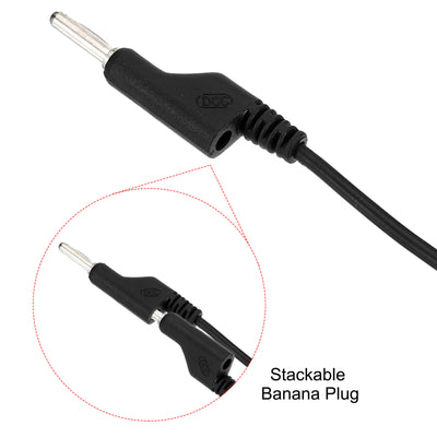 Harfington 1M Banana Plug to Banana Plug Test Leads, 4mm OD 1000V/20A 13AWG Cable, Black