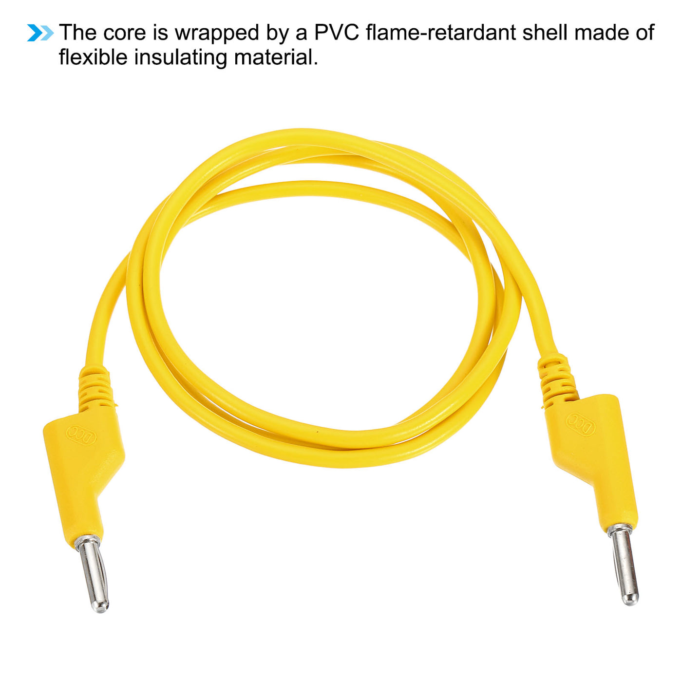 Harfington 1M Banana Plug to Banana Plug Test Leads, 4mm OD 1000V/20A 13AWG Cable, Yellow