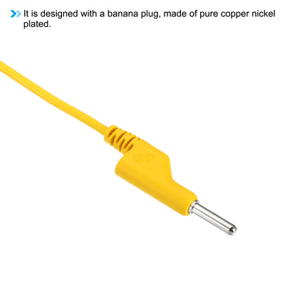 Harfington 1M Banana Plug to Banana Plug Test Leads, 4mm OD 1000V/20A 13AWG Cable, Yellow