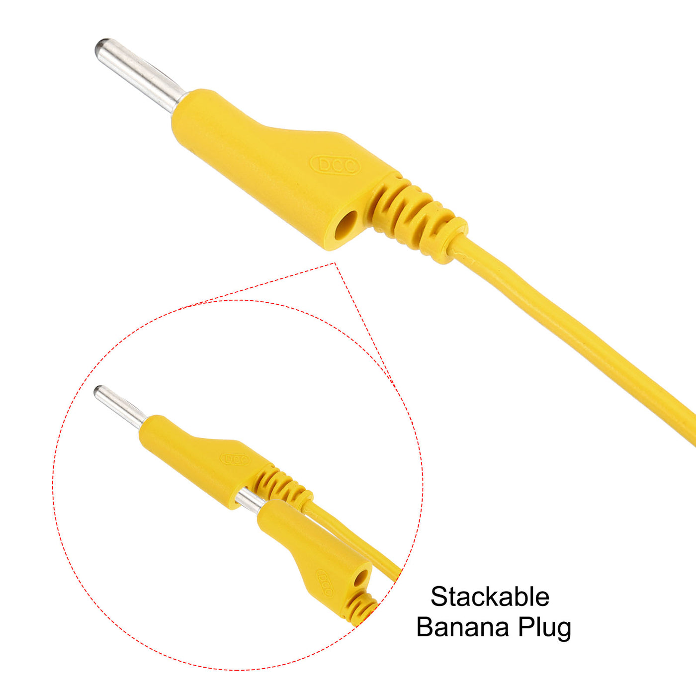 Harfington 1M Banana Plug to Banana Plug Test Leads, 4mm OD 1000V/20A 13AWG Cable, Yellow