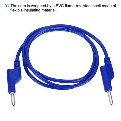 Harfington 1M Banana Plug to Banana Plug Test Leads, 4mm OD 1000V/20A 13AWG Cable, Blue