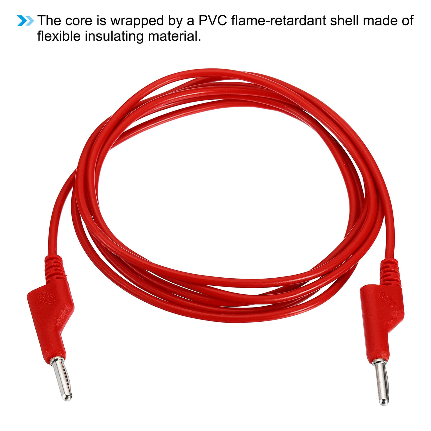 Harfington 2M Banana Plug to Banana Plug Test Leads, 3.5mm OD 1000V/20A 15AWG Cable, Red