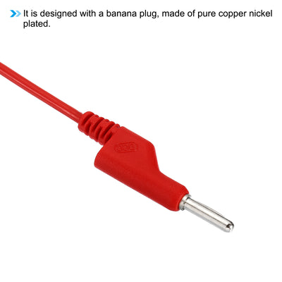 Harfington 2M Banana Plug to Banana Plug Test Leads, 3.5mm OD 1000V/20A 15AWG Cable, Red