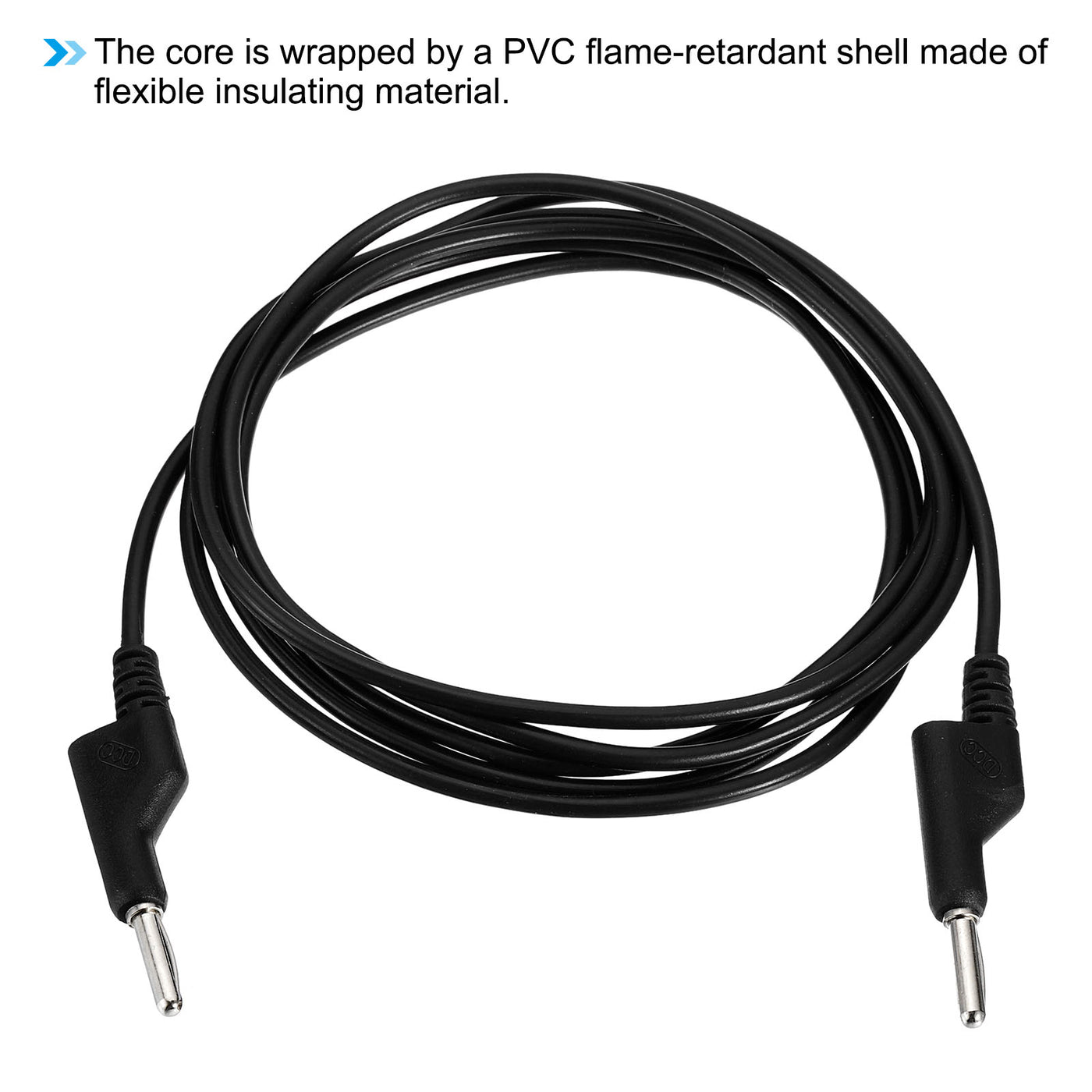 Harfington 2M Banana Plug to Banana Plug Test Leads, 3.5mm OD 1000V/20A 15AWG Cable, Black