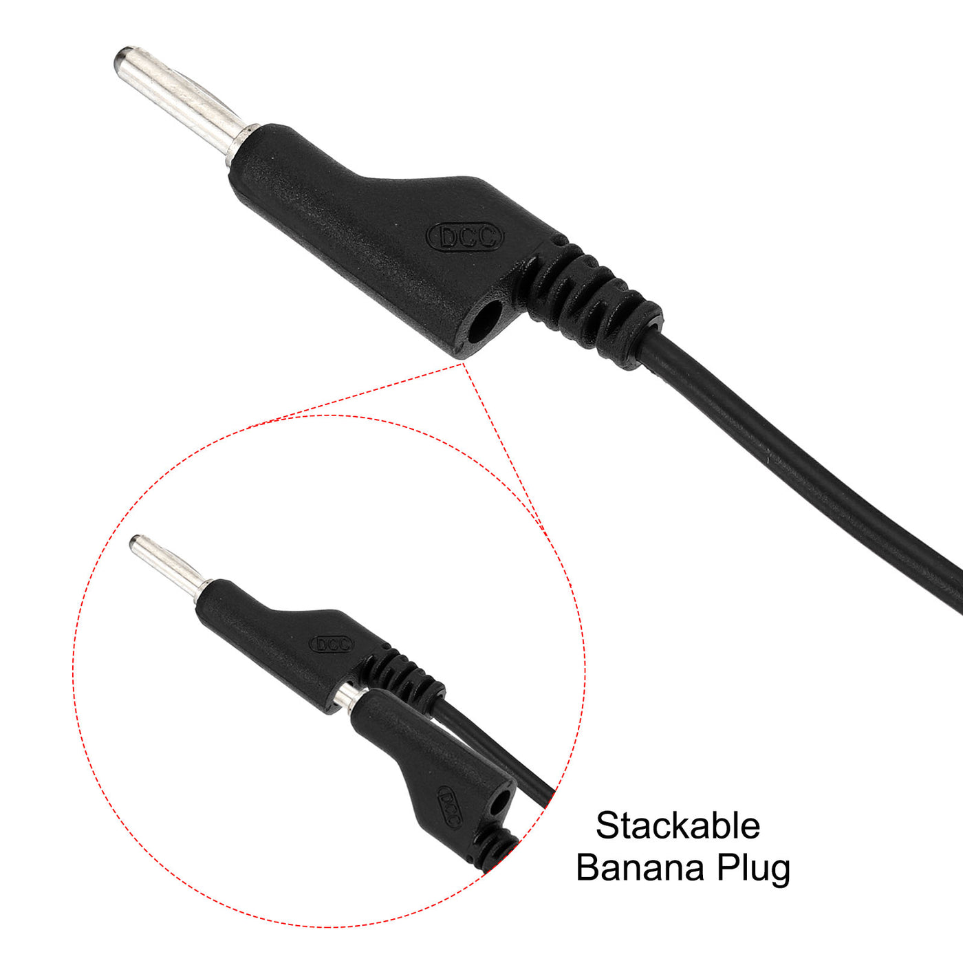 Harfington 2M Banana Plug to Banana Plug Test Leads, 3.5mm OD 1000V/20A 15AWG Cable, Black