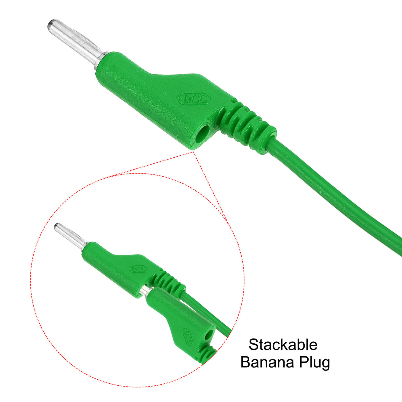 Harfington 2M Banana Plug to Banana Plug Test Leads, 3.5mm OD 1000V/20A 15AWG Cable, Green