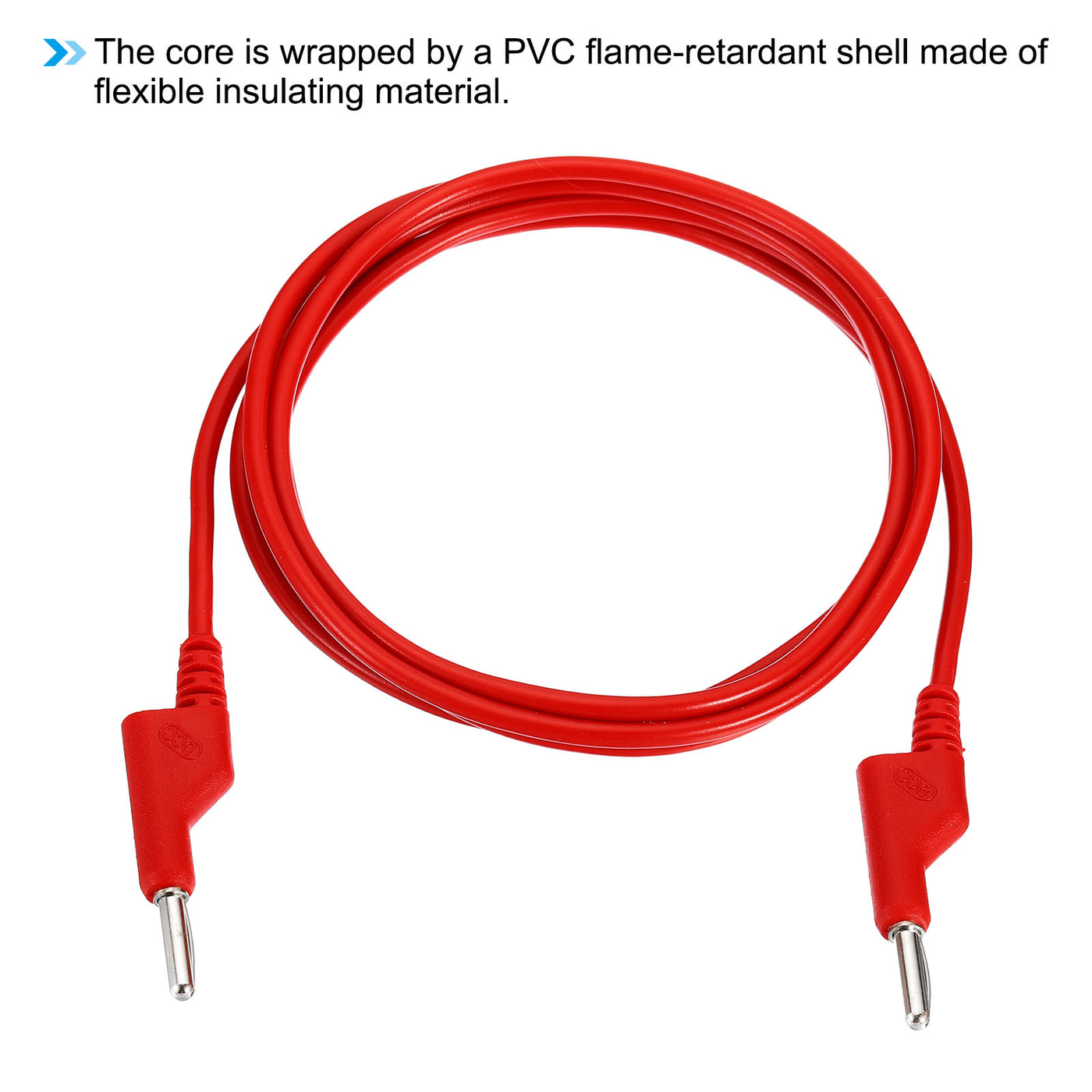 Harfington 2M Banana Plug to Banana Plug Test Leads, 4mm OD 1000V/20A 13AWG Cable, Red