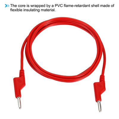 Harfington 2M Banana Plug to Banana Plug Test Leads, 4mm OD 1000V/20A 13AWG Cable, Red