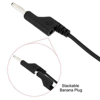 Harfington 2M Banana Plug to Banana Plug Test Leads, 4mm OD 1000V/20A 13AWG Cable, Black