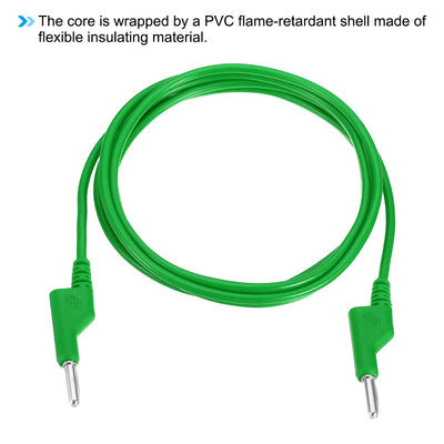 Harfington 2M Banana Plug to Banana Plug Test Leads, 4mm OD 1000V/20A 13AWG Cable, Green