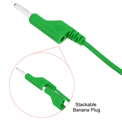 Harfington 2M Banana Plug to Banana Plug Test Leads, 4mm OD 1000V/20A 13AWG Cable, Green