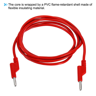 Harfington 2M Banana Plug to Banana Plug Test Leads, 5mm OD 1000V/20A 11AWG Cable, Red