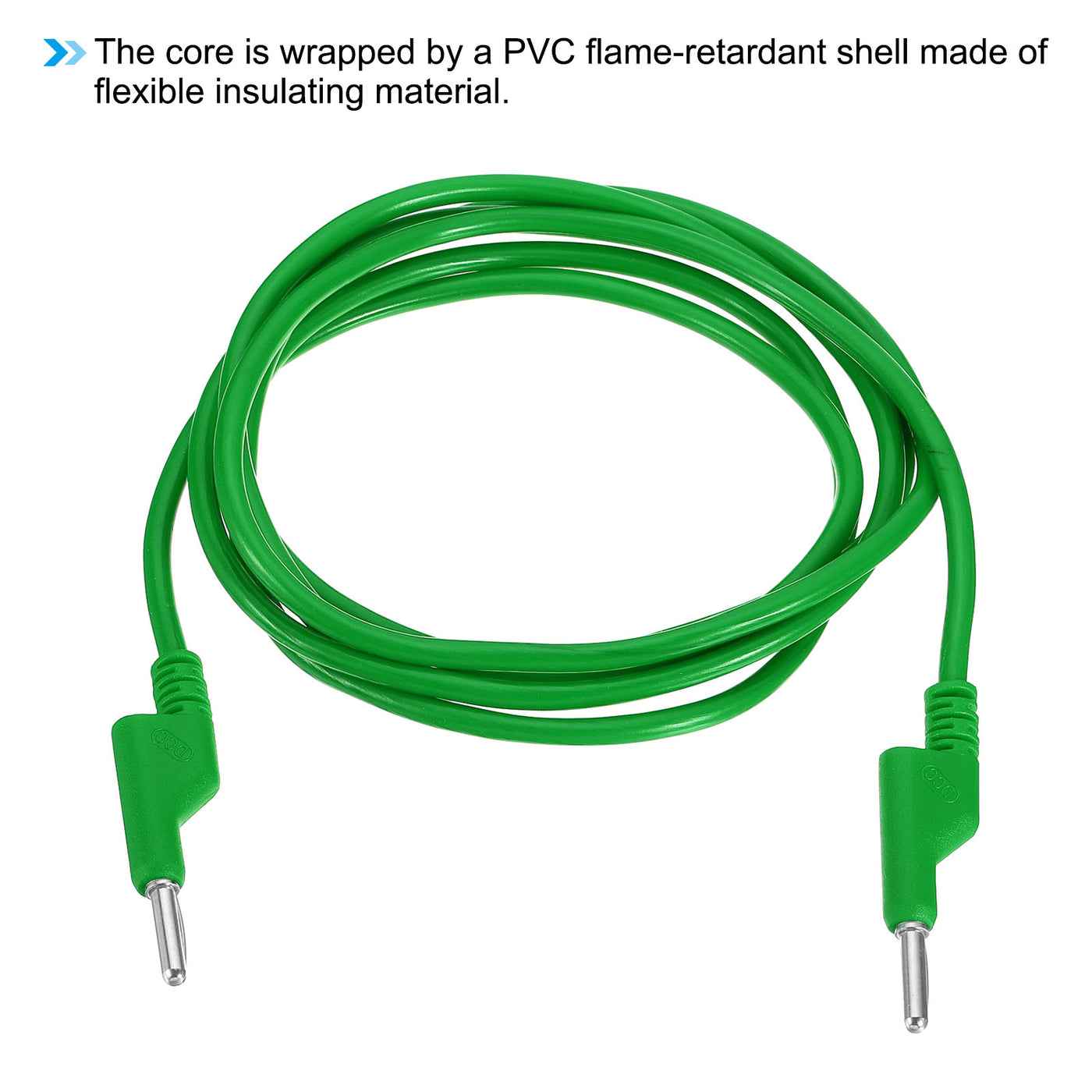 Harfington 5M Banana Plug to Banana Plug Test Leads, 3.5mm OD 1000V/20A 15AWG Cable, Green