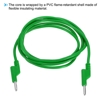 Harfington 5M Banana Plug to Banana Plug Test Leads, 3.5mm OD 1000V/20A 15AWG Cable, Green