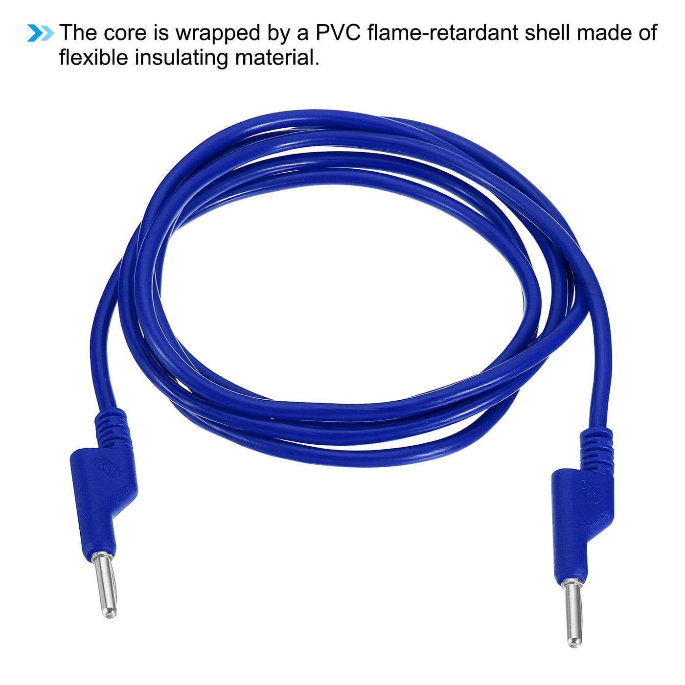 Harfington 5M Banana Plug to Banana Plug Test Leads, 3.5mm OD 1000V/20A 15AWG Cable, Blue