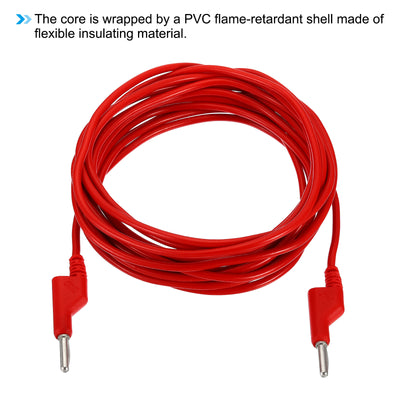 Harfington 5M Banana Plug to Banana Plug Test Leads, 4mm OD 1000V/20A 13AWG Cable, Red