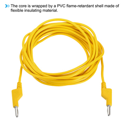 Harfington 5M Banana Plug to Banana Plug Test Leads, 4mm OD 1000V/20A 13AWG Cable, Yellow