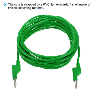 Harfington 5M Banana Plug to Banana Plug Test Leads, 4mm OD 1000V/20A 13AWG Cable, Green