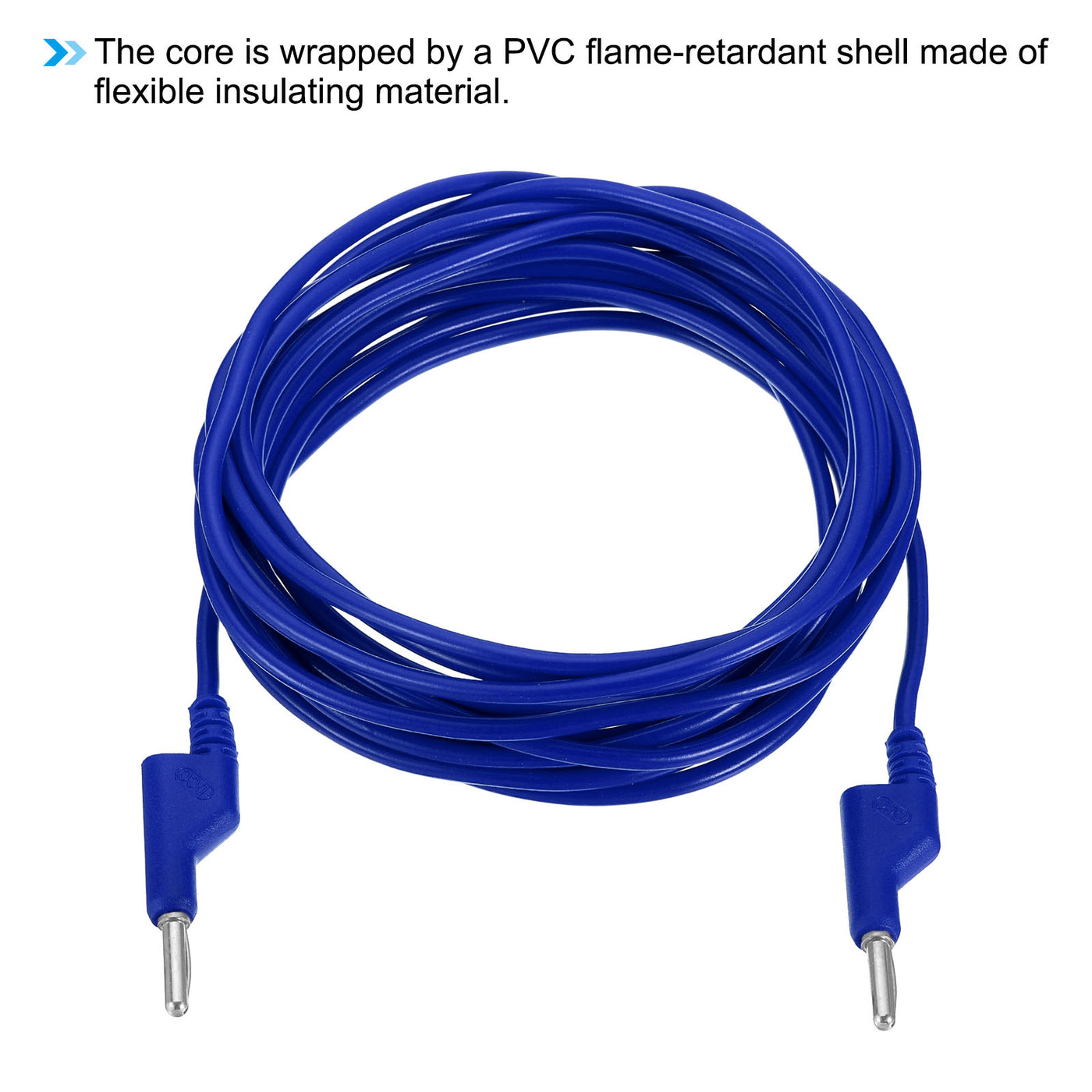 Harfington 5M Banana Plug to Banana Plug Test Leads, 4mm OD 1000V/20A 13AWG Cable, Blue