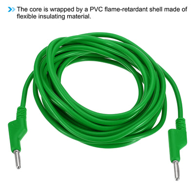 Harfington 5M Banana Plug to Banana Plug Test Leads, 5mm OD 1000V/20A 11AWG Cable, Green