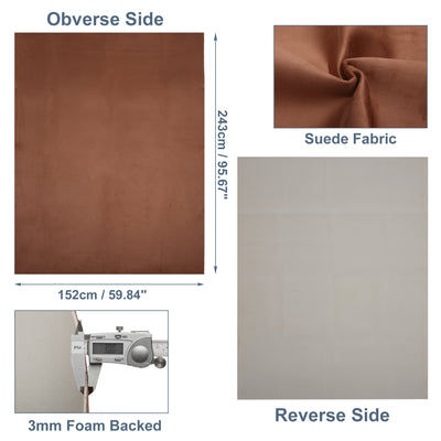 Harfington Suede Headliner Fabric 96" Length x 60" Width Foam Backed for Car Truck RV SUV Interior Trim Protect Aging Broken Faded DIY Repair Brown