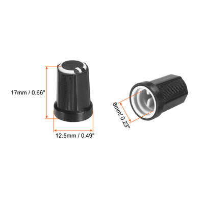 Harfington Potentiometer Control Knob ABS Guitar Knob for Guitar Bass 270 Degrees D Type Black White 10PCS