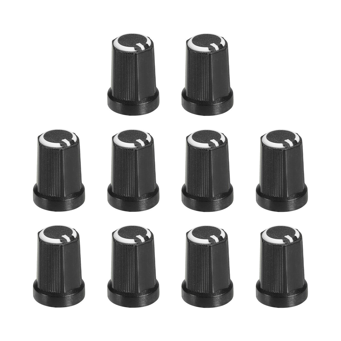 Harfington Potentiometer Control Knob ABS Guitar Knob for Guitar Bass 270 Degrees D Type Black White 10PCS