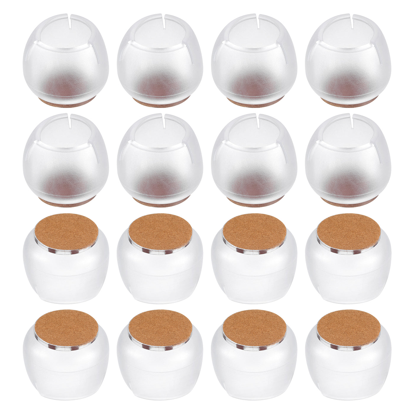 uxcell Uxcell Chair Leg Floor Protectors, 16Pcs 32mm(1.26") PVC & Felt Chair Leg Cover Caps for Hardwood Floors (Clear White)