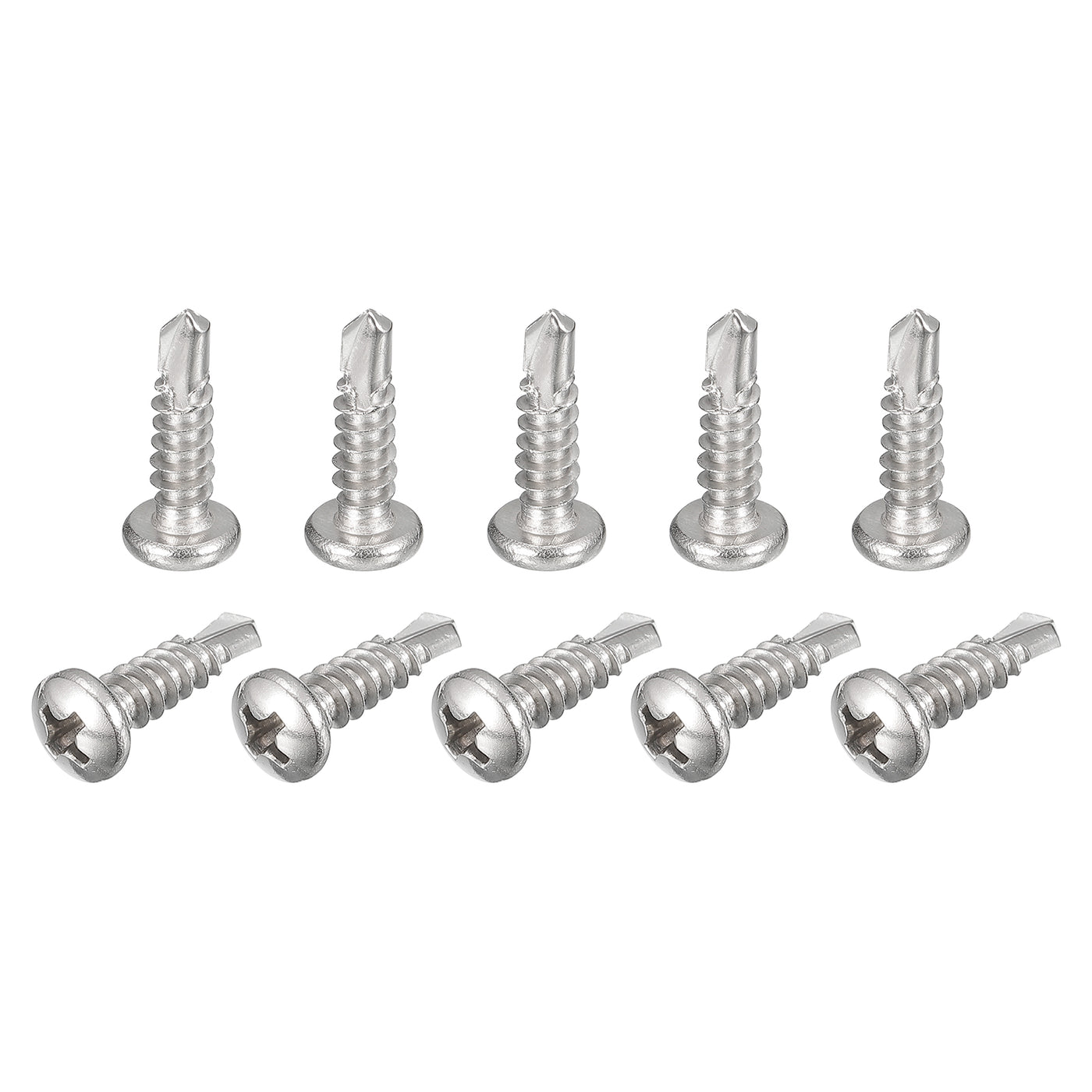 uxcell Uxcell 50 Stück #8 x 5/8" Selbst Bohr Schrauben 304 Edelstahl Kreuzschlitz Schwenkkopf Selbstschneidende Bolzen für Blech Befestigt Drahtlatte an Metallbolzen