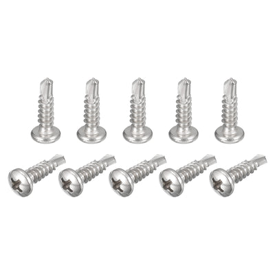 uxcell Uxcell #8 x 5/8" Self Drilling Screws, 50pcs Phillips Pan Head Self Tapping Screws