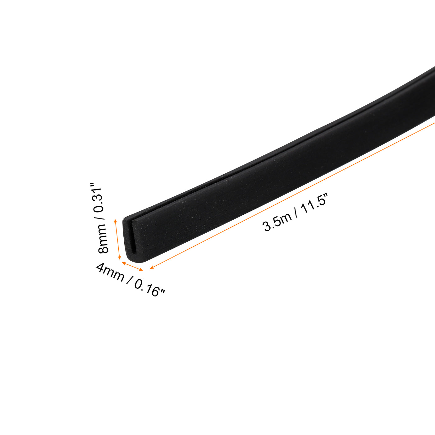 uxcell Uxcell U Channel Edge Trim, 11.5ft Length Rubber Guard Seal Strip Edge Protector Flat Fit for 0.5-1mm Edge, (5/32" W x 5/16" H) Black