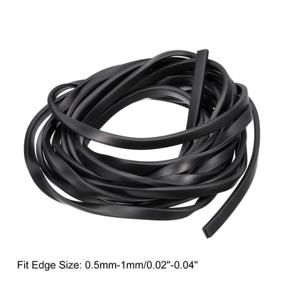 Harfington Uxcell U Channel Edge Trim, 18ft Length Rubber Guard Seal Strip Edge Protector Flat Fit for 0.5-1mm Edge, (5/32" W x 5/16" H) Black