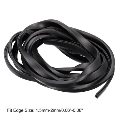 Harfington Uxcell U Channel Edge Trim, 11.5ft Length Rubber Guard Seal Strip Edge Protector Flat Fit for 1.5-2mm Edge, (15/64" W x 7/16" H) Black