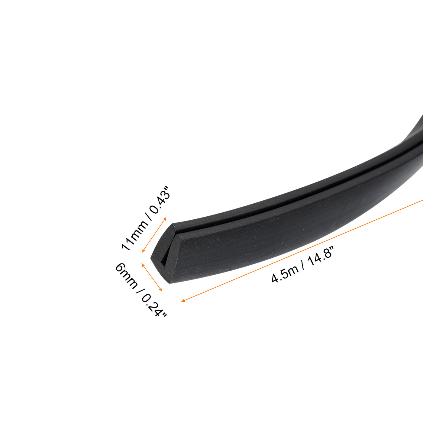 uxcell Uxcell U Channel Edge Trim, 14.8ft Length Rubber Guard Seal Strip Edge Protector Flat Fit for 1.5-2mm Edge, (15/64" W x 7/16" H) Black