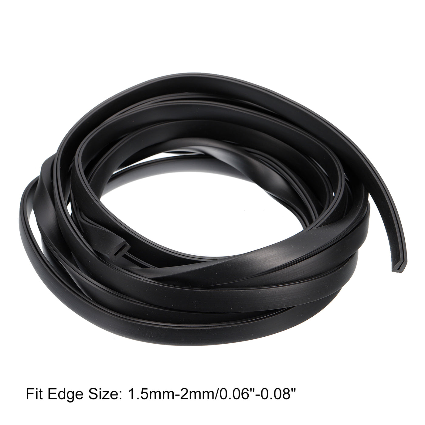 uxcell Uxcell U Channel Edge Trim, 14.8ft Length Rubber Guard Seal Strip Edge Protector Flat Fit for 1.5-2mm Edge, (15/64" W x 7/16" H) Black