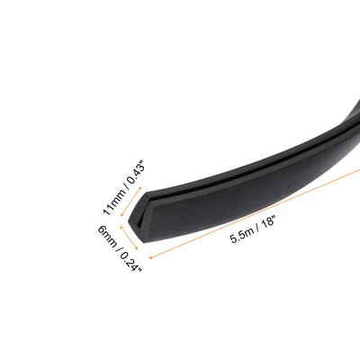 Harfington Uxcell U Channel Edge Trim, 18ft Length Rubber Guard Seal Strip Edge Protector Flat Fit for 1.5-2mm Edge, (13/64" W x 7/16" H) Black