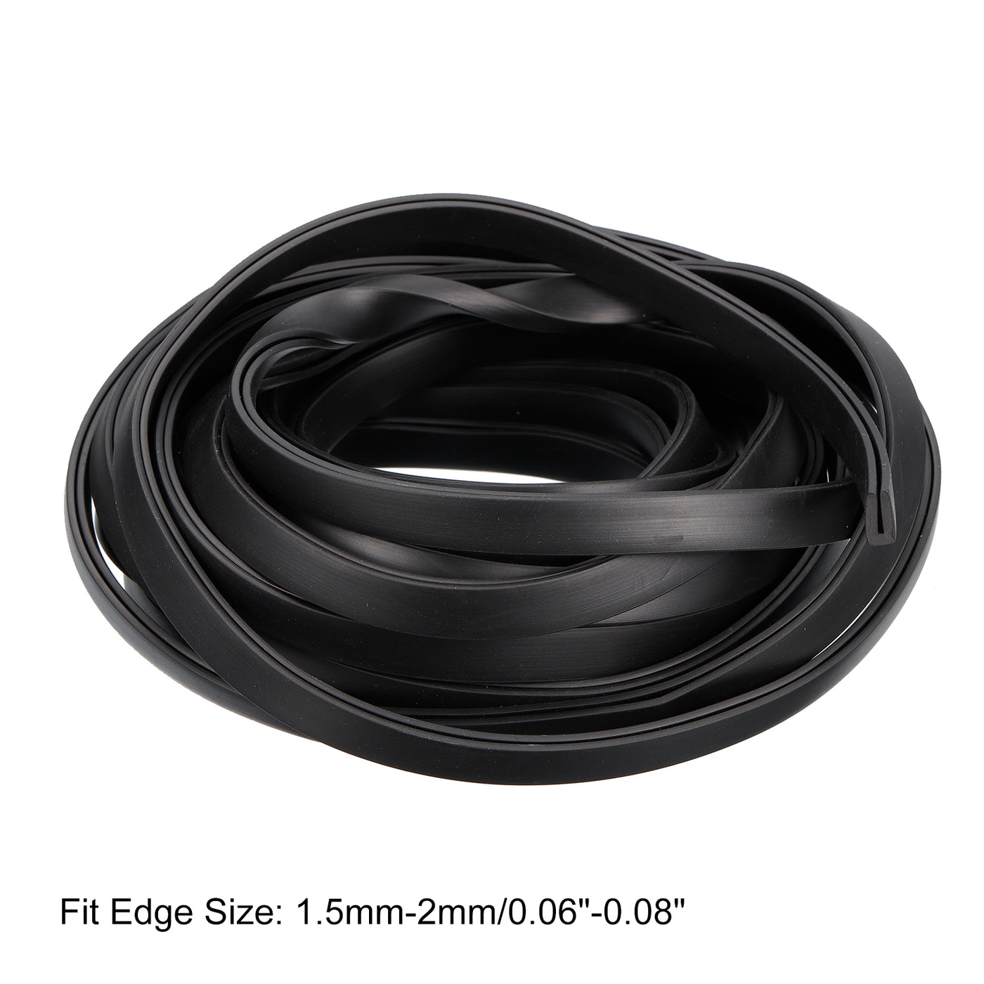 uxcell Uxcell U Channel Edge Trim, 18ft Length Rubber Guard Seal Strip Edge Protector Flat Fit for 1.5-2mm Edge, (13/64" W x 7/16" H) Black