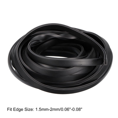 Harfington Uxcell U Channel Edge Trim, 18ft Length Rubber Guard Seal Strip Edge Protector Flat Fit for 1.5-2mm Edge, (13/64" W x 7/16" H) Black